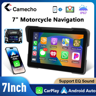 Camecho-Monitor portátil para Moto, Carplay IP67, pantalla LCD resistente al agua, inalámbrico, CarPlay, Android Auto, 7 pulgadas