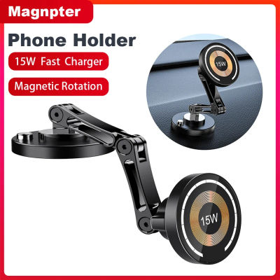 Soporte Magnético para Teléfono de Coche con Cargador Inalámbrico, Soporte Giratorio Magsafe para Teléfono de Coche, Carga Rápida para iPhone 17 16 15 14 Samsung