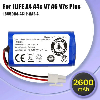 Nueva batería de litio de 14,8 V 2600mAh 14,4 V 3200mAh para ILIFE A4 A4s V7 A6 V7s Plus Robot aspirador ILife 4S1P capacidad real