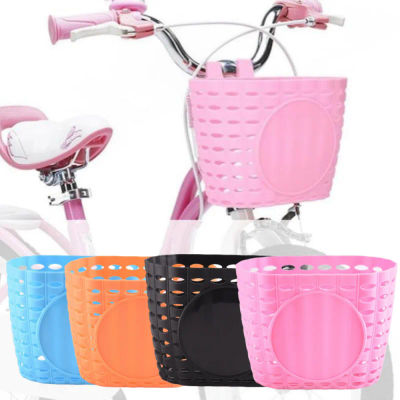 Manillar delantero, cesta trasera impermeable para bicicleta, cesta de plástico duradera para bicicletas con correa de sujeción para niño y niña, cesta de mimbre para bicicleta