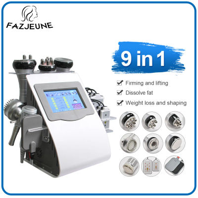 Equipo de Masaje Corporal 9 en 1, Máquina de Cavitación Ultrasónica 80K, Vacuum Lipo Lase, Adelgazante, Quema Grasa, Reafirmante, Lifting Facial, Spa