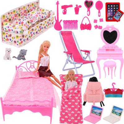 Muebles para Barbiees, accesorios de ropa para muñecas, espejo de cama 1/6, decoración para casa de muñecas, accesorios para muñecas Bjd, casco de comida para Barbies