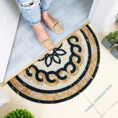 Alfombras semicirculares de mármol con flores, felpudos para el hogar, baño, sala de estar, puerta de entrada, suelo, escaleras, cocina, dormitorio, salón