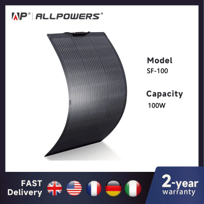 ALLPOWERS-planta de energía para balcón, 200W/100W, panel Solar Flexible IP68, cargador Solar fotovoltaico de 12V/32V fuera de la red para RV