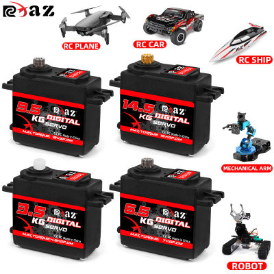 RCXAZ Servo Digital Rotación 180 ° Servo de engranaje de metal 3,5 KG 6,5 KG 9,5 KG 14,5 KG Servo de alta velocidad para RC coche Robot barco RC helicóptero