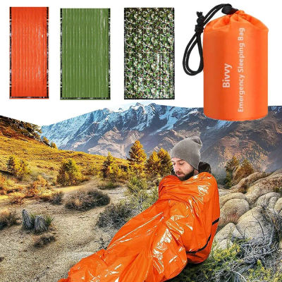Saco de dormir de emergencia impermeable, mantas térmicas de Mylar, saco de dormir de supervivencia ligero, mantiene el calor para acampar y senderismo