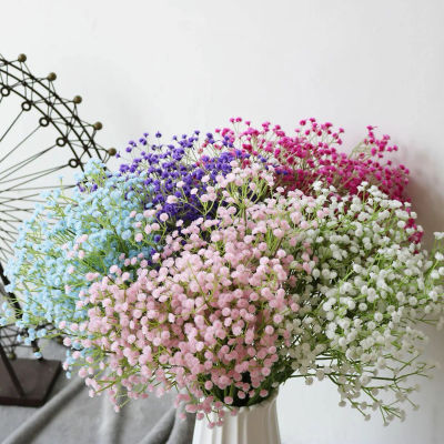 1 ramo de flores artificiales de 64cm, plantas falsas de seda blancas, moradas, rosas, rojas y azules para decoración del hogar, arreglo festivo para bodas