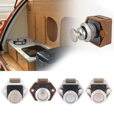 camper lock,Cerradura de empuje para coche, pestillo de cajón de caravana y barco, botón de 20mm de diámetro, cerraduras de puerta para muebles, Invisible lock