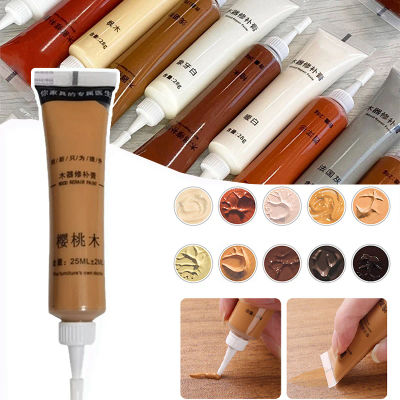 1/2 Uds pintura de reacabado de muebles de madera, agente multiusos de reparación de arañazos, herramienta de reparación de pasta de reparación de muebles DIY de 16 colores