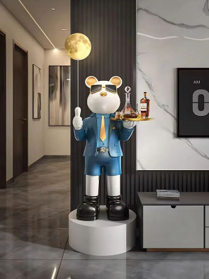 Adornos de oso violento para decoración del hogar, traje y gafas de sol, altavoz Bluetooth, bandeja de sofá, almacenamiento, sala de estar