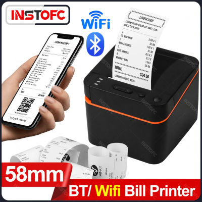 Impresora de recibos de escritorio de 58mm, máquina térmica de facturas USB con Bluetooth para tienda minorista, supermark, Android, Windows, impresoras de 2 pulgadas