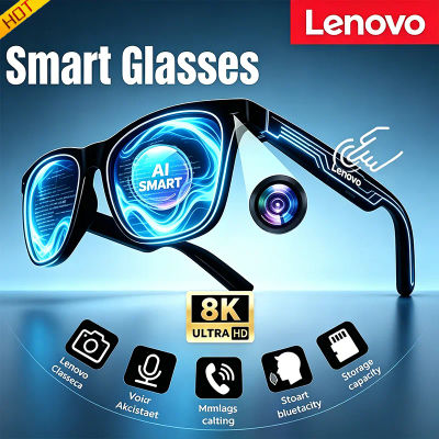 Gafas Inteligentes Lenovo con Control Remoto por IA, Cámara de Fotos HD 8K, Grabación, Traductor, Asistente de Voz Bluetooth, Música y Lentes de Sol