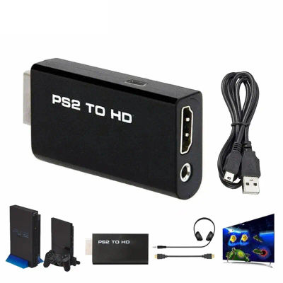 Adaptador convertidor compatible con HDMI a Ps2 con conector de audio de 3,5mm para consola de juegos Sony PS2 compatible con Monitor HDTV 480i 480p 576i