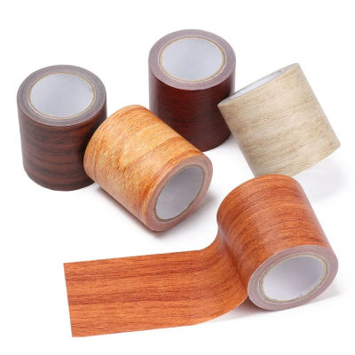 5M/rollo de renovación de muebles, línea de cintura de pared, pegatina de suelo, cinta de reparación de línea de rodapié autoadhesiva de grano de madera, decoración del hogar