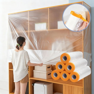 Película de enmascaramiento preadhesada, protección de PE, cinta de tela para muebles de sala de estar, pintura en aerosol a prueba de polvo, pintura de automóvil