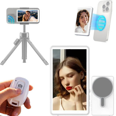 Monitor Magnético para Selfies con Teléfono, Control Remoto Bluetooth, Cámara Trasera para Selfies, Vlog, Transmisión en Vivo, Grabación de Video para iPhone y Android