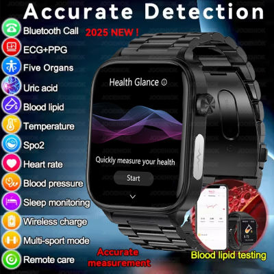 Reloj Inteligente 2025 con Monitoreo de Salud 24 Horas, para Hombre y Mujer, con Medición de Ácido Úrico, Lípidos en Sangre, Frecuencia Cardíaca, Llamadas Bluetooth