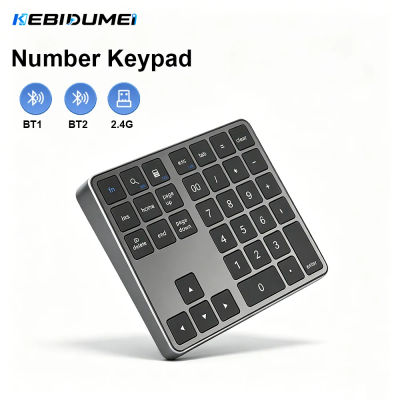 KEBIDUMEI Teclado numérico de modo dual, teclado inalámbrico Bluetooth 2,4G, Mini teclado recargable de 300mAh para PC, portátil, Macbook
