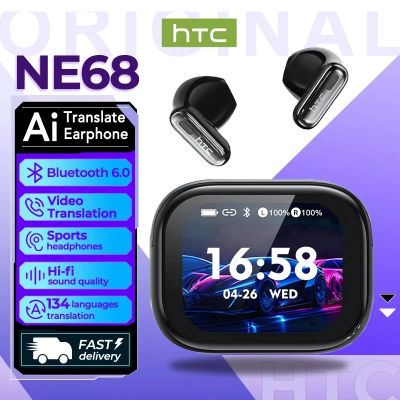 Auriculares inalámbricos HTC NE68 AI Translator con Bluetooth, pantalla táctil TWS, sonido HiFi, reducción de ruido para IOS, Android y PC