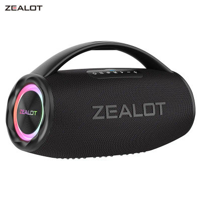 Altavoz Bluetooth ZEALOT-S97 de 80W, potente altavoz inalámbrico con mango portátil, para fiesta, Camping, luz colorida RGB