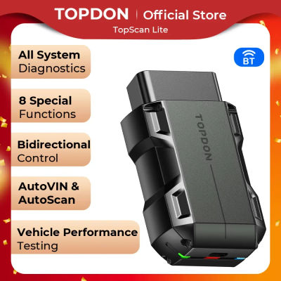 Escáner TOPDON TopScan Lite, Herramienta de Diagnóstico Inteligente, Guía de Reparación DTC, Lector de Códigos OBD2 Bluetooth