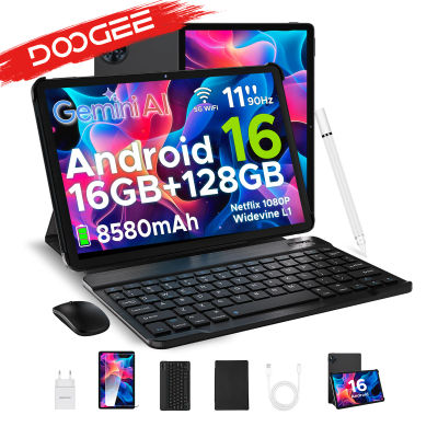 Tablet PC DOOGEE U11 con Android, pantalla ultraclara de 16 pulgadas y 90Hz, 4 GB de RAM, 128 GB de ROM, batería de 8580 mAh, altavoz dual, compatible con Widevine L1