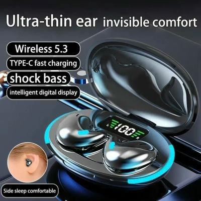 Auriculares inalámbricos X55 para dormir, miniaudífonos TWS con Bluetooth, estéreo, ocultos, micrófono, llamada HD, impermeables