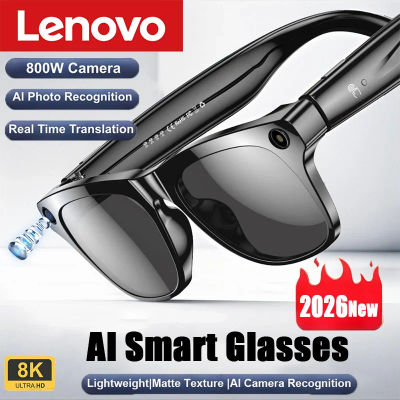 Gafas Inteligentes Lenovo con Cámara de 100MP, 8K HD, Chat GPT, Batería de 260mAh, Llamadas Bluetooth, Control por Asistente de Voz, para Hombre