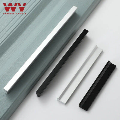 YM-tiradores de armario de cocina, color plateado y negro, tiradores de aluminio para armario, cajón, muebles, herrajes para armario