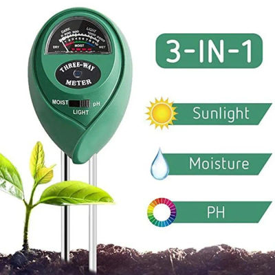 Medidor de suelo 3 en 1, probadores de PH de luz de humedad con 2 sondas, Monitor de suelo para herramienta de instrumento de flores de prueba de plantas de jardín