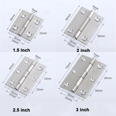 Bisagras de puerta pequeñas de acero inoxidable, muebles plateados para el hogar, herrajes para gabinete de Piano con tornillos, 1,5 pulgadas, 2 pulgadas, 2,5 pulgadas, 3 pulgadas, 6-20 piezas