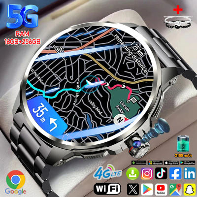 Reloj inteligente 5G/4G 1,95 pulgadas HD AMOLED 16GB+256GB RAM 190 ° Cámara GPS WIFI Google Descargar Smartwatch 2100mah Batería Android 9.0