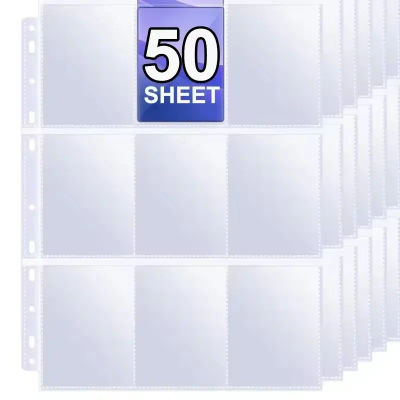 Carpeta de fundas de tarjetas de doble cara, tarjetas comerciales para juegos de bolsillo, hojas de carpeta de páginas de álbum Kpop para pegatinas, sellos, almacenamiento de páginas de tarjetas