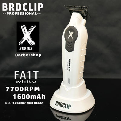 Nueva actualización 7700RPM BRDCLIP FA1T cortadora de pelo profesional blanca barbero gradiente 1600mAh cortadora eléctrica con soporte de cargador