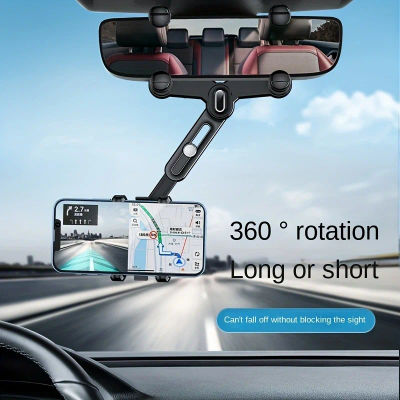 360 ° Soporte giratorio para teléfono con espejo retrovisor para coche, perfecto para niños y adultos, Compatible con teléfonos y dispositivos GPS, resistente