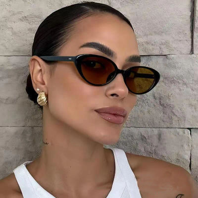 2 uds gafas de sol Retro pequeñas con forma de ojo de gato para mujeres y hombres diseño de tachuelas gafas de sol triangulares de moda estilo lindo gafas multicolores