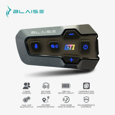 Auriculares Bluetooth para motocicleta BLAISE GT1, sistema de comunicación con intercomunicador y un alcance de 1000 metros, doble Bluetooth 6.0, función de compartir música y mezcla de audio, sonido