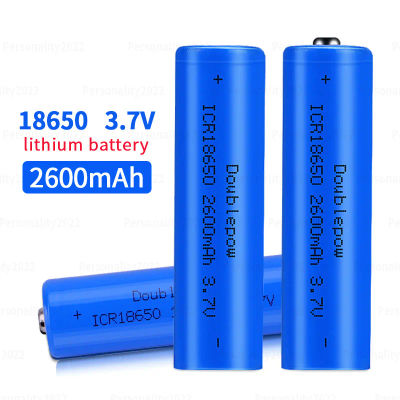 Batería de litio recargable de 3,7 V 18650 2600mAh Li Ion para ventilador de mano linterna de luz LED + cargador USB de baterías Icr18650