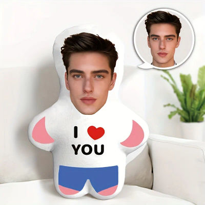 Mini Peluche Personalizado 'Te Amo', Almohada con Foto Personalizada, Regalo Perfecto para Parejas, Poliéster Suave