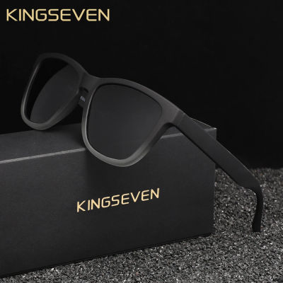 KNGSEVEN gafas de sol redondas de moda para hombres y mujeres, gafas polarizadas informales Anti-UV400, gafas de conducción con montura negra informal para exteriores