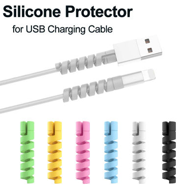 Protector de Cable de carga de silicona, enrollador en espiral, cubierta protectora de Cable para teléfono, accesorios de Cable de cargador USB, 10 Uds.