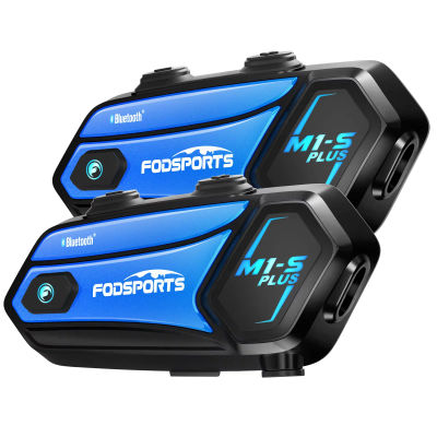 2 piezas Fodsports M1-S Plus casco de motocicleta intercomunicador inalámbrico bluetooth casco auricular 10 jinetes intercomunic