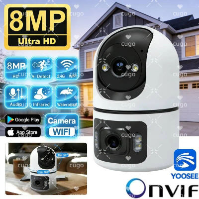 Cámara IP WiFi de 8MP, Monitor para bebés con lente dual y soporte ajustable, cámaras de vigilancia inalámbricas de seguridad, Mini cámara Onvif con Zoom 10X