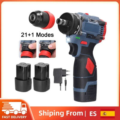 Taladro atornillador eléctrico 2 en 1, recargable y sin escobillas, 16,8 V, 45 Nm de par, 2 velocidades, herramienta eléctrica para la instalación de muebles, perforación de metal, madera y piedra.