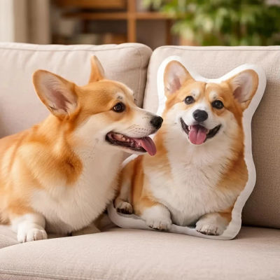 1 Pieza de Almohada de Felpa Personalizada con Foto, Cojín con Imagen de Mascota - la Mejor Opción de Regalo