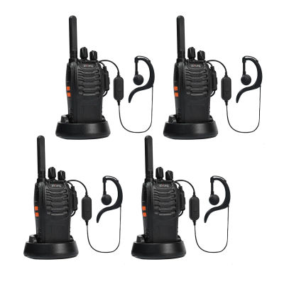 4 Uds PT88E Radio bidireccional PMR446 Pofung Walkie Talkie Radio de largo alcance sin licencia 16 canales con cargador USB y auriculares