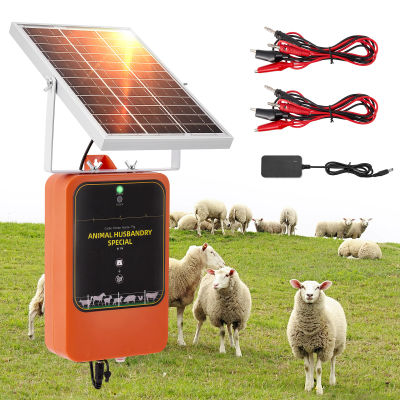 Cargador de valla eléctrica Solar de 10km ajustable 1.2J IP65 DC 12V Panel Solar valla eléctrica energizador valla de jardín de Metal