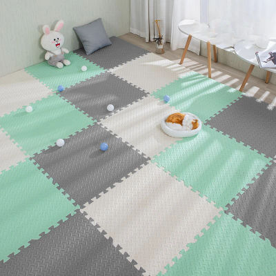 Alfombra de juego de espuma para bebé, tapete de rompecabezas para niños, baldosas de ejercicio entrelazadas, alfombra de juguete, alfombra suave de 30x30x1cm, 16 Uds.