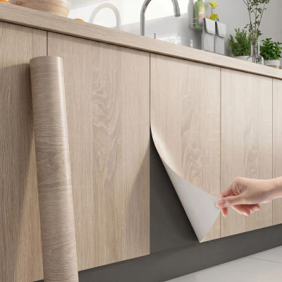 Papel tapiz autoadhesivo con textura de madera, impermeable, de PVC, adhesivo para pared, muebles, gabinetes, mesas, puertas, renovación, decoración del hogar