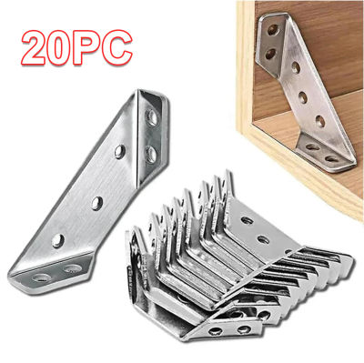 Soporte angular de acero inoxidable de 20/40 piezas, soporte fijo universal para muebles, conector de tablero trapezoidal para gabinete
